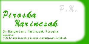 piroska marincsak business card