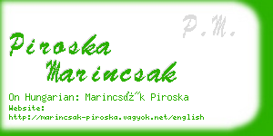 piroska marincsak business card